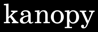 Kanopy logo in white text with a black background.